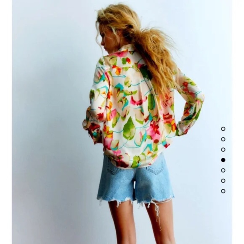 Zara floral satin shirt - Picture 3 of 14